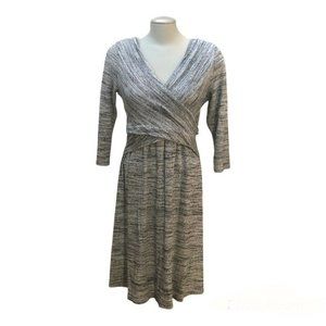 AMADI Anthropologie Lola Cross Wrap Knit Dress Light Gray Size Large